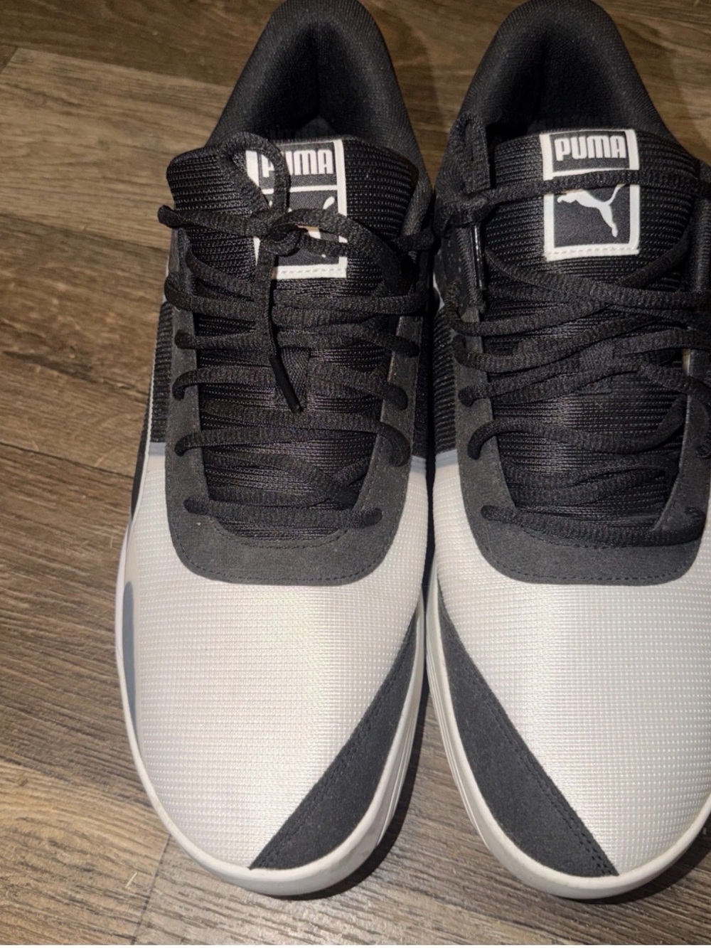Puma Black and White Low-Top Athletic Sneakers
